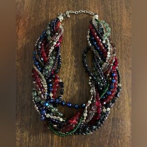 Joan Rivers Multi strand Beaded Statement Necklace 20” + extension lobster claw